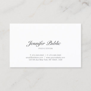 Handwritten Calligraphy Script Smart Pretty Plain Business Card
