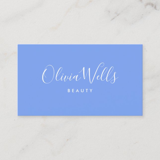 Handwritten Calligraphy Social Media Icon Lavender Business Card (Front)