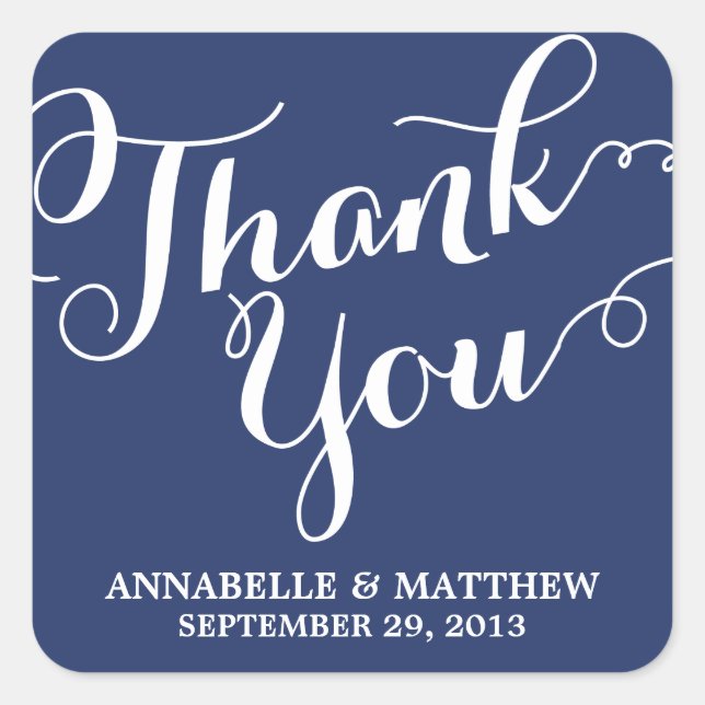 Handwritten Calligraphy Wedding Favour Label (Front)