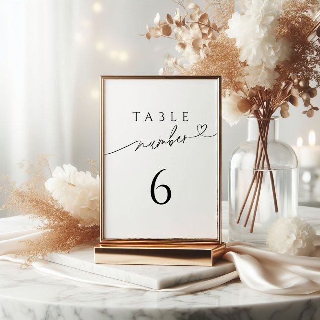 Handwritten Calligraphy Wedding Table Number Sign (Creator Uploaded)