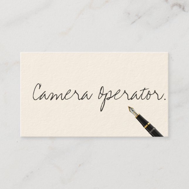 Handwritten Camera Operator Business Card (Front)