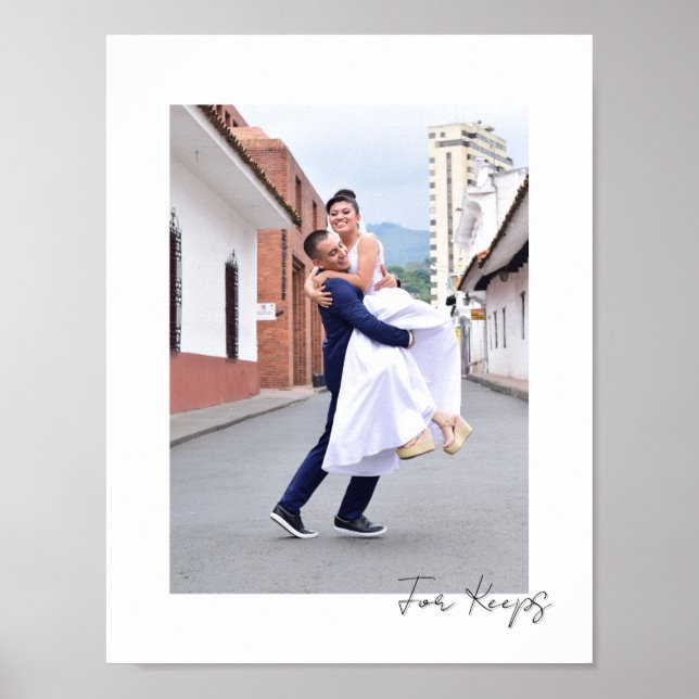 Handwritten Caption | For Keeps | Wedding Couple Poster (Front)