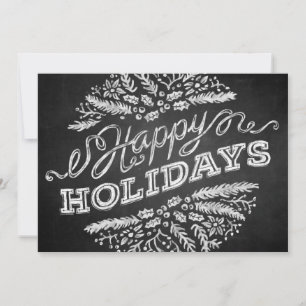 Handwritten Chalkboard Happy Holidays  5x7 Card