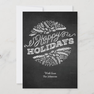 Handwritten Chalkboard Happy Holidays  5x7 Card