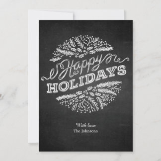 Handwritten Chalkboard Happy Holidays 5x7 Card