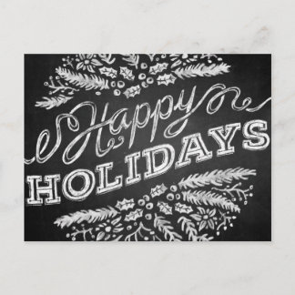 Handwritten Chalkboard Happy Holidays Postcard