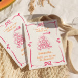 Handwritten Champagne Tower Bridesmaid Proposal Invitation<br><div class="desc">Handwritten Champagne Tower Bridesmaid Proposal
This funky modern retro colourful Bridesmaid Proposal Card features a wavy border,  handwritten font with a hand drawn champagne tower.
Easily edit text,  font and colours to better match your theme!</div>