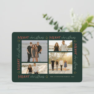 Handwritten Christmas Frame 4-Photo Card