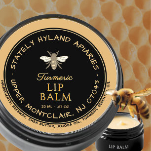 Handwritten Circular Beeswax Lip Balm Label 