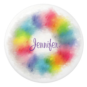 Handwritten Colourful Template Modern Elegant Ceramic Knob