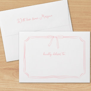Handwritten Coquette Bow Pink Bridesmaid Proposal Envelope