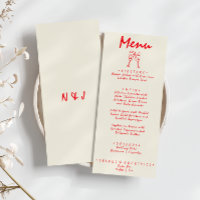 Handwritten Drawn Red Retro Quirky Unique Wedding