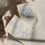 Handwritten Drawn Retro Vintage All In One Wedding Invitation<br><div class="desc">This wedding invitation is perfect for your wedding if you are looking for an elegant unique and easy editable invitation .An elegant unique simple minimalist white and blue wedding template invitation. Which features plain creamy background. And blue hand written bride's and groom's first names. and editable info with trying the...</div>