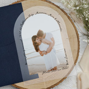 Handwritten Elegant Modern Arch Save the Date Acrylic Invitations