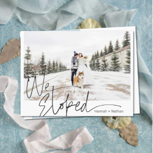 Handwritten Elopement/Wedding Photo Announcement Postcard
