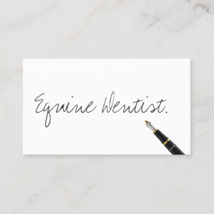 Handwritten Equine Dentist Business Card