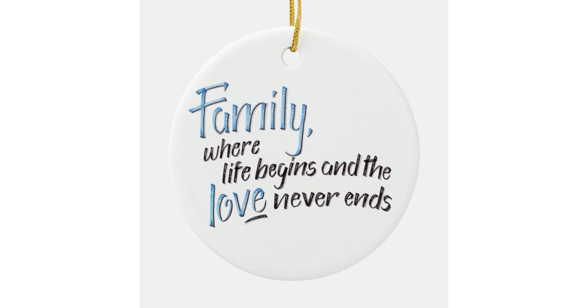 Handwritten Family Quote Christmas Ornament Zazzle.co.uk