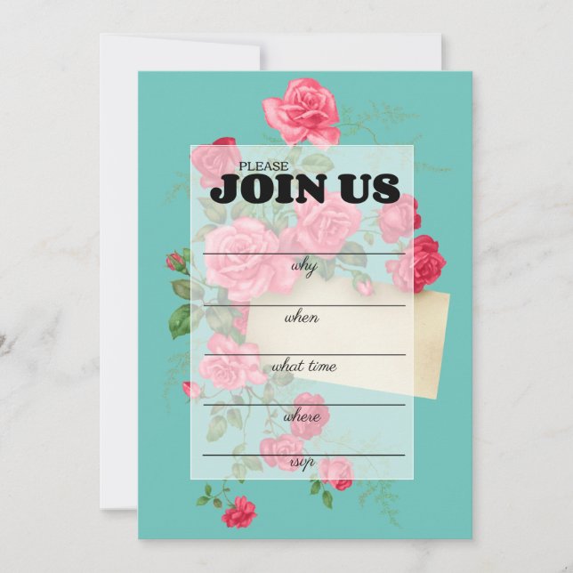 Handwritten Fill In Multi Purpose Invitation Card (Front)