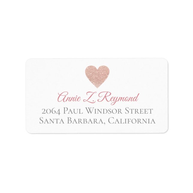 handwritten font address label rose heart of love (Front)