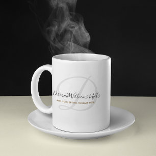 Handwritten font style monogram magic mug