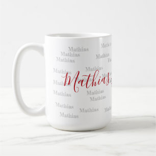 handwritten font style name on personalised coffee mug