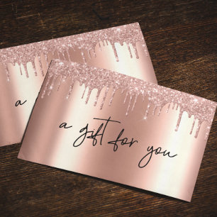 Handwritten Gift Certificate Glitter Rose Gold