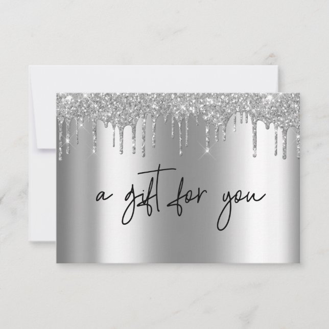 Handwritten Gift Certificate Glitter Silver (Front)