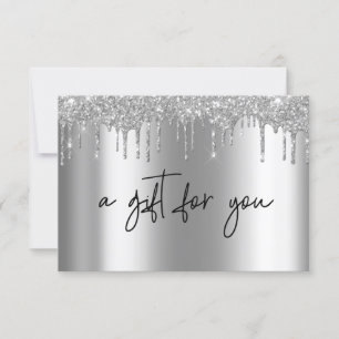 Handwritten Gift Certificate Glitter Silver