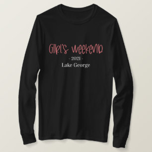 Handwritten Girl's Weekend Location and Year T-Shirt