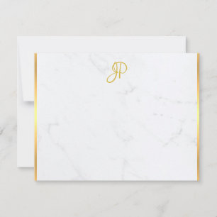 Handwritten Gold Monogram Marble Trendy Template