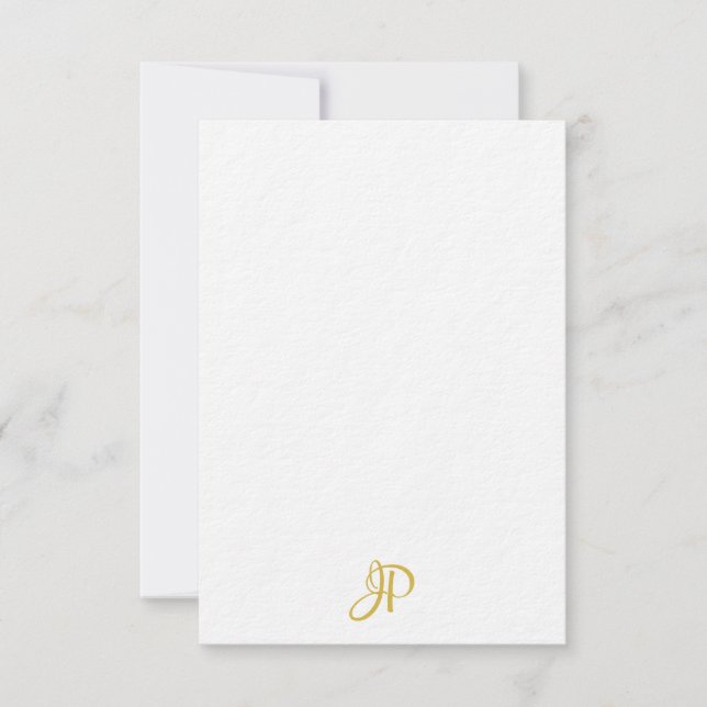 Handwritten Gold Monogram Personalised Classic Card (Front)