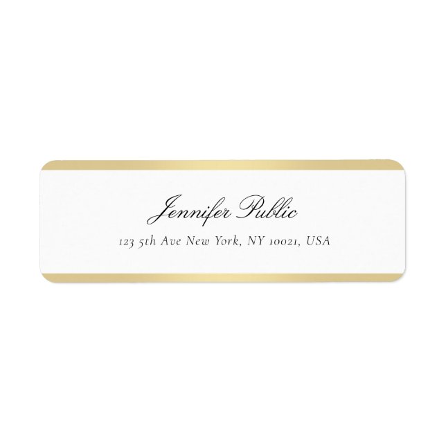 Handwritten Gold White Modern Simple Template (Front)