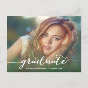 Handwritten Graduation Postcard Invitation