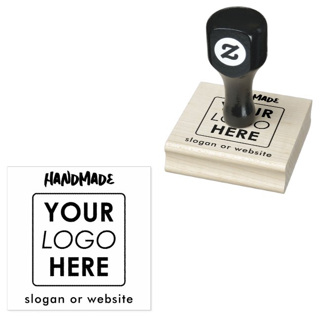 Handwritten Handmade Business Logo Text Website Rubber Stamp (Stamped)