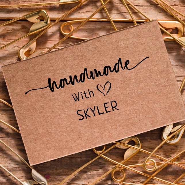 Handwritten Handmade with Love Modern  Rubber Stamp (Creator Uploaded)