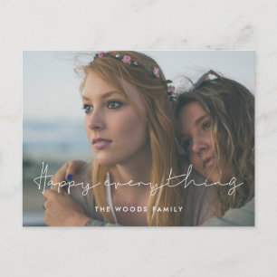 Handwritten Happy everything photo Holiday Postcard