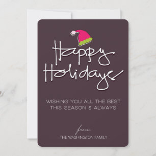 handwritten happy holidays holiday card