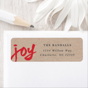 Handwritten Joy Christmas Holiday Return Address