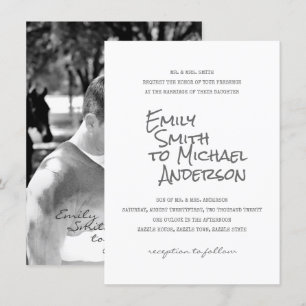 Handwritten Letterpress PHOTO Wedding Invitations