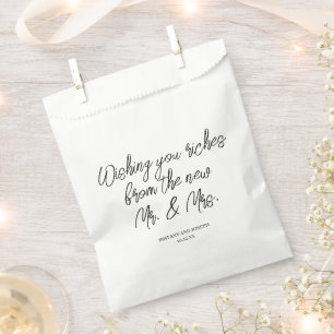 Handwritten Lottery Ticket Wedding  Favour Bag