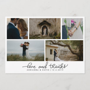 Handwritten Love And Thanks Couple Photo Wedding Thank You Card
