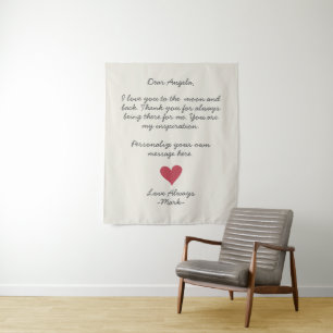 handwritten love letter or customisable message    tapestry