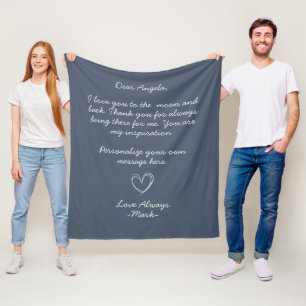  Handwritten Love Letter or Message   Fleece Blanket