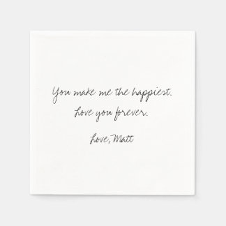 Handwritten Love Note | Personal Touch Wedding Napkin