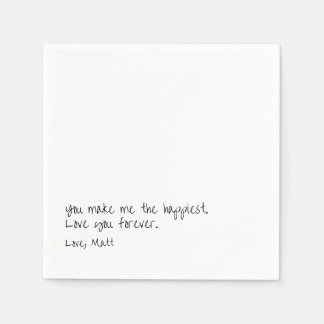 Handwritten Love Note | Personal Touch Wedding Napkin