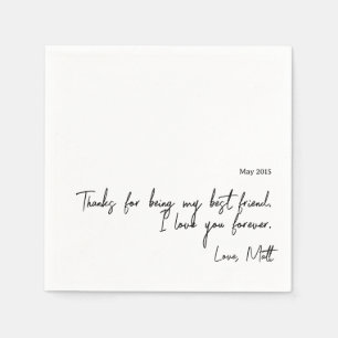 Handwritten Love Note Personal Touch Wedding Napkin