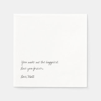 Handwritten Love Note | Personal Touch Wedding Napkin