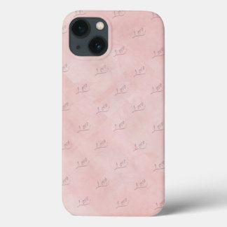 Handwritten LOVE on Faded Pink Background iPhone 13 Case