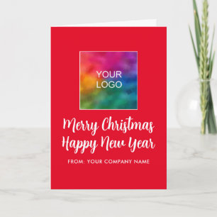 Handwritten Merry Christmas Happy New Year Logo Card
