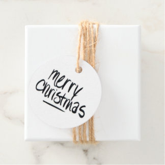Handwritten Merry Christmas in Black Favour Tags